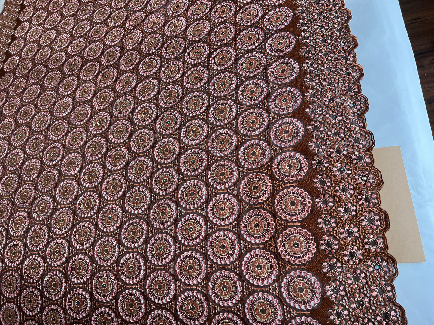 Brown & Peach Lace