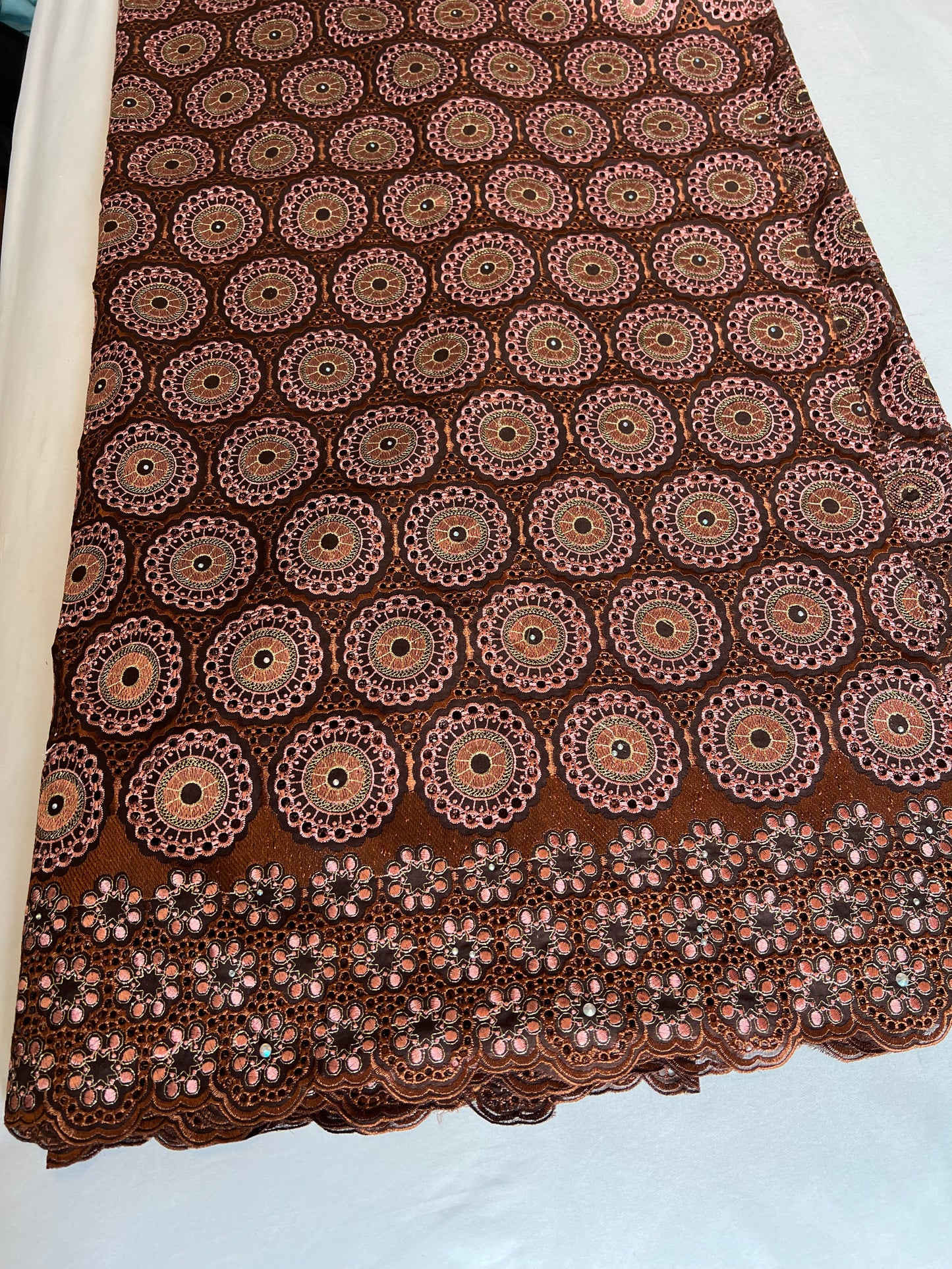 Brown & Peach Lace