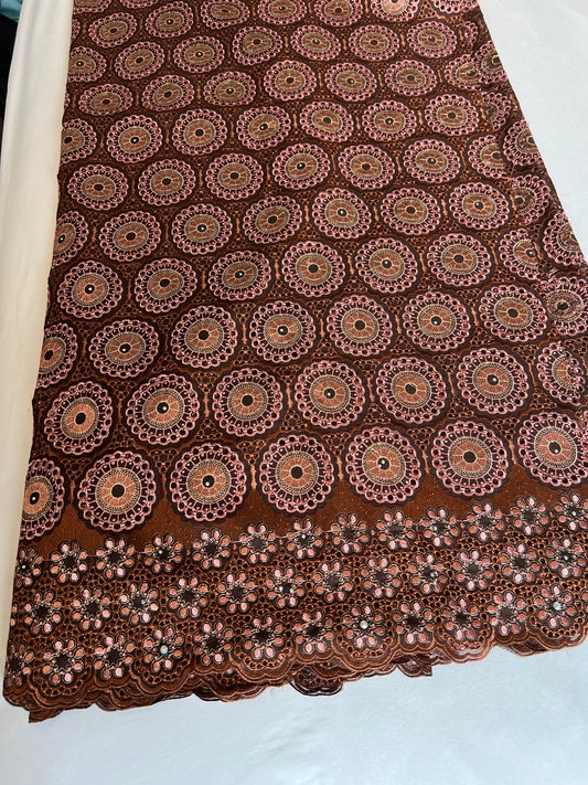 Brown & Peach Lace