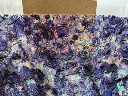 Purple Sequins Lace